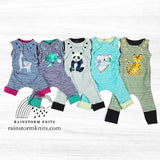 Grow with me shoulder snap romper overalls, Custom Order