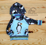 Raglan Hoodie grow with me, custom made to order
