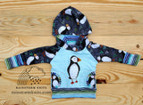 Raglan Hoodie grow with me, custom made to order