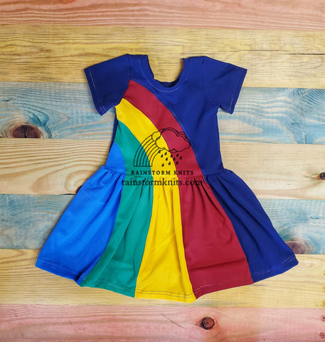 Rainbow twirl dress, 5 yr, READY TO SHIP