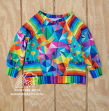 Rainbow Hearts Pocket Pullover, size 5-6yr, READY TO SHIP