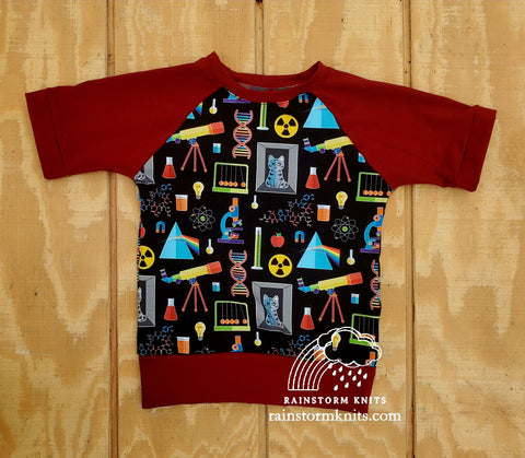 STEM Raglan Tee, sz 4-7yr, READY TO SHIP