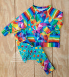 Rainbow Hearts Pocket Pullover, size 5-6yr, READY TO SHIP