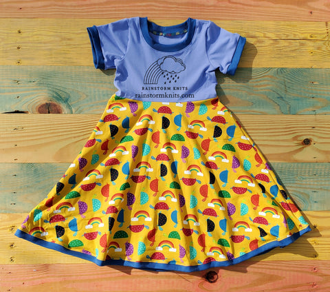 Rainbow Turtles Grow with Me Dress Size 4 to 7 years, READY TO SHIP
